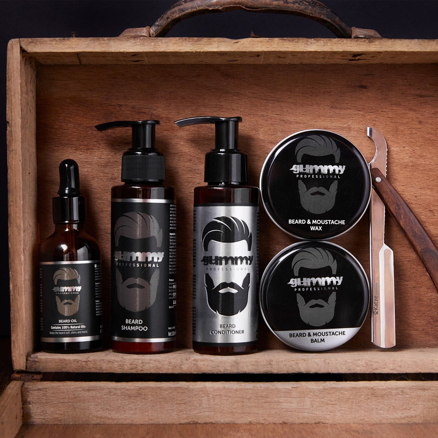 Gummy Professional Beard and Moustache Wax for Men - Strong Hold Helps Train Tame & Style - Sandalwood, Clary Sage, Cedar Pine 50 ML